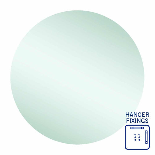 Rio Polished Edge Round Mirror - 800Mmø With Hangers