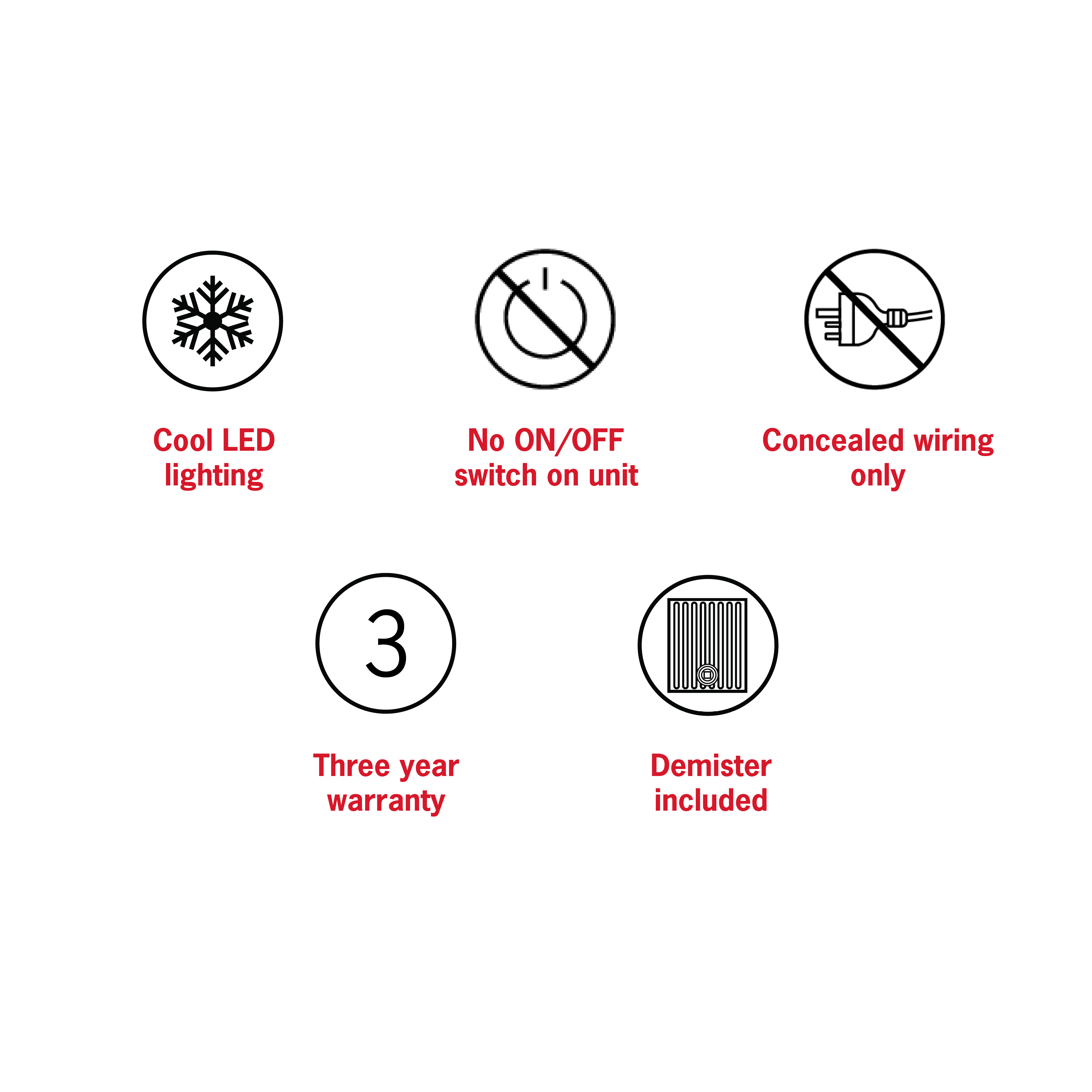 Backlit Round Mirror With Cool Light 600mmØ 37Watts - Includes Mirror Demister