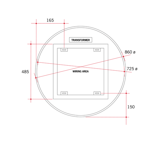 Backlit Round Mirror With Warm Light 900mmØ 80Watts - Includes Mirror Demister