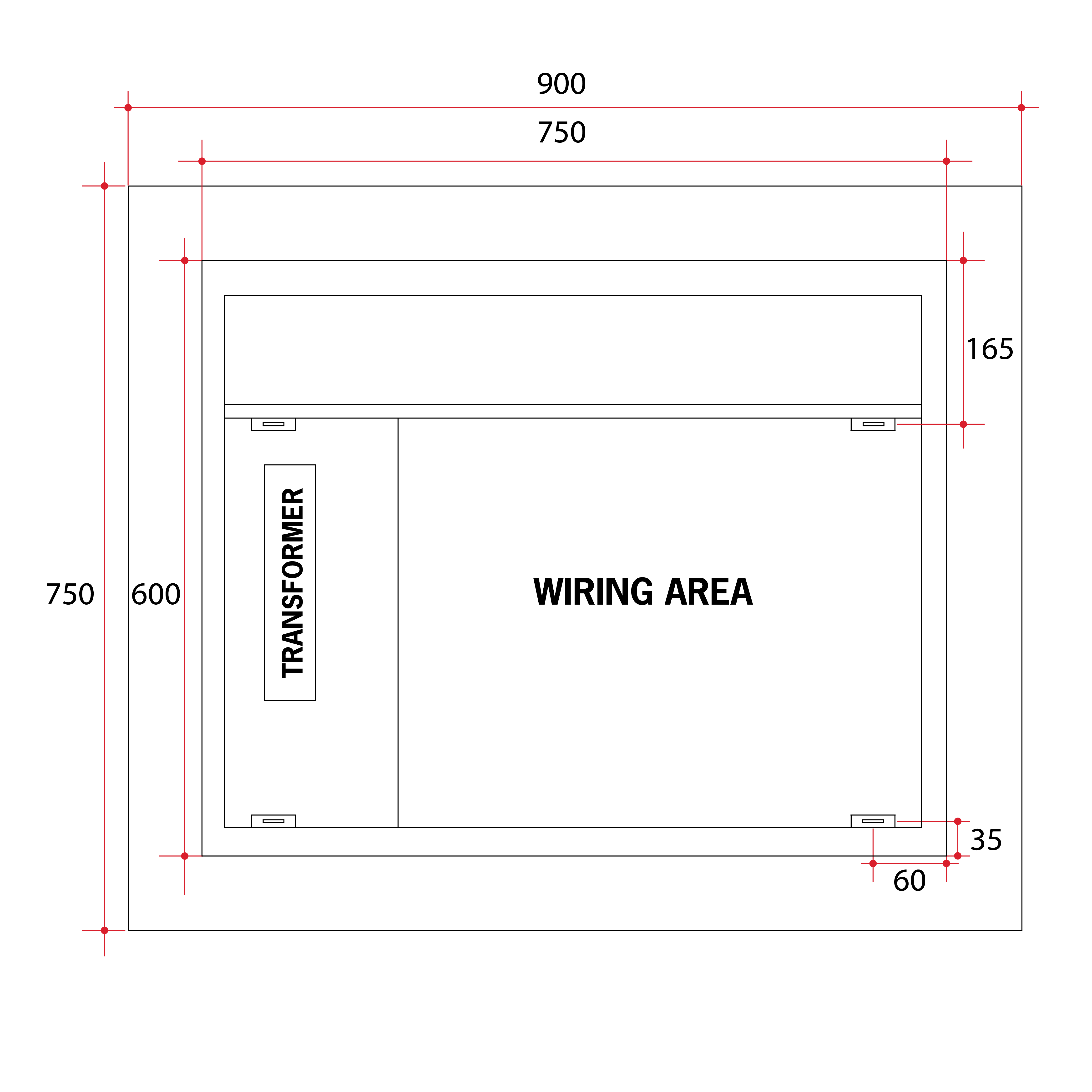 Backlit Rectangular Mirror Without Border Cool 900x750x45mm 57Watts - Includes Mirror Demister