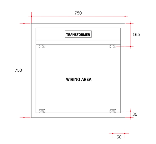 Backlit Square Mirror Without Border Cool 900x900x45mm 83Watts - Includes Mirror Demister