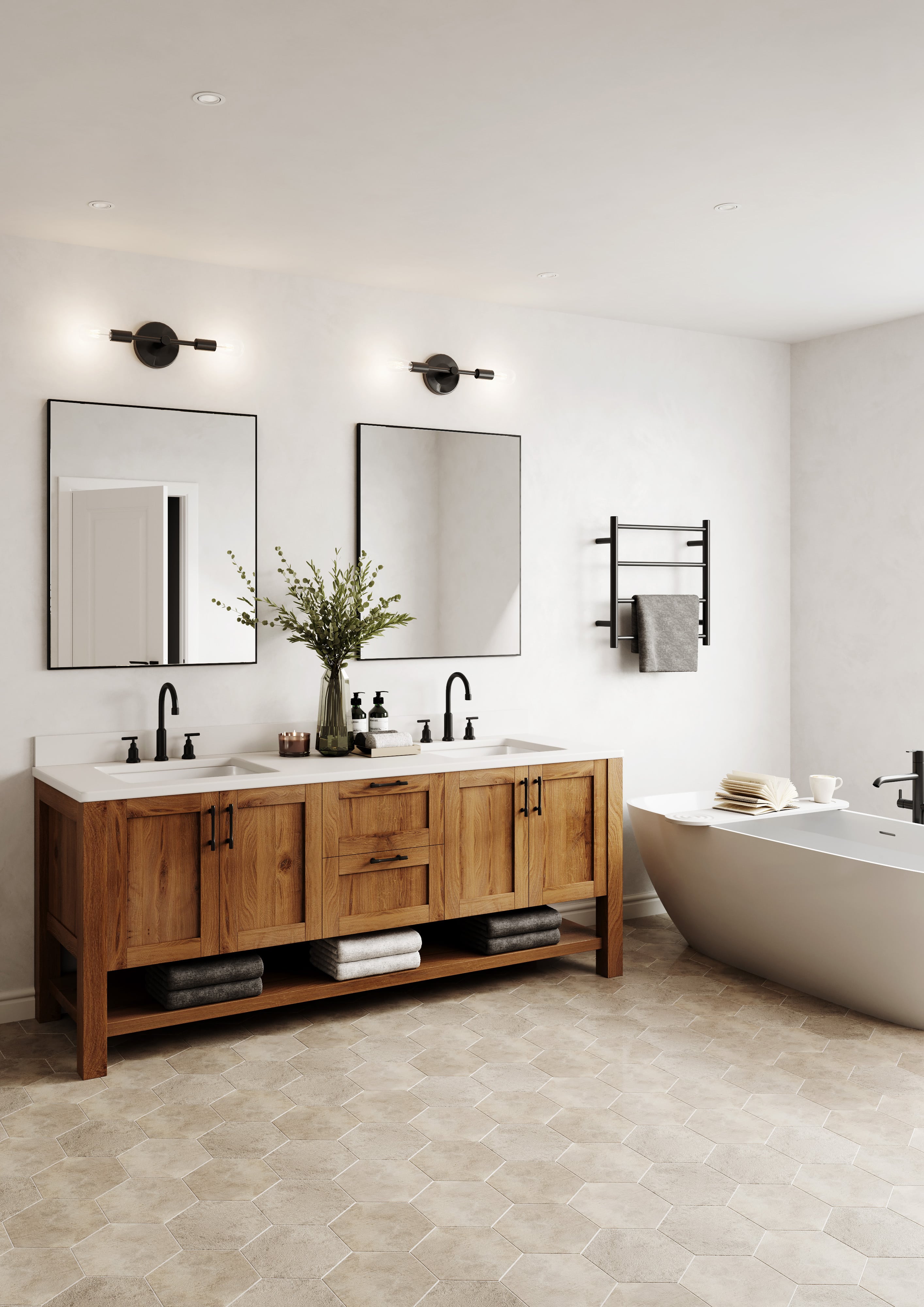 Thermorail Straight/Round 12Volt 550x550x122mm 70Watts 4 Bars - Black