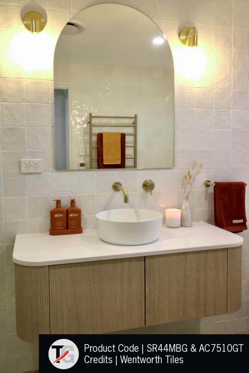 Aspen Polished Edge Arch Mirror 750x1000mm Glue-to-Wall and Demister