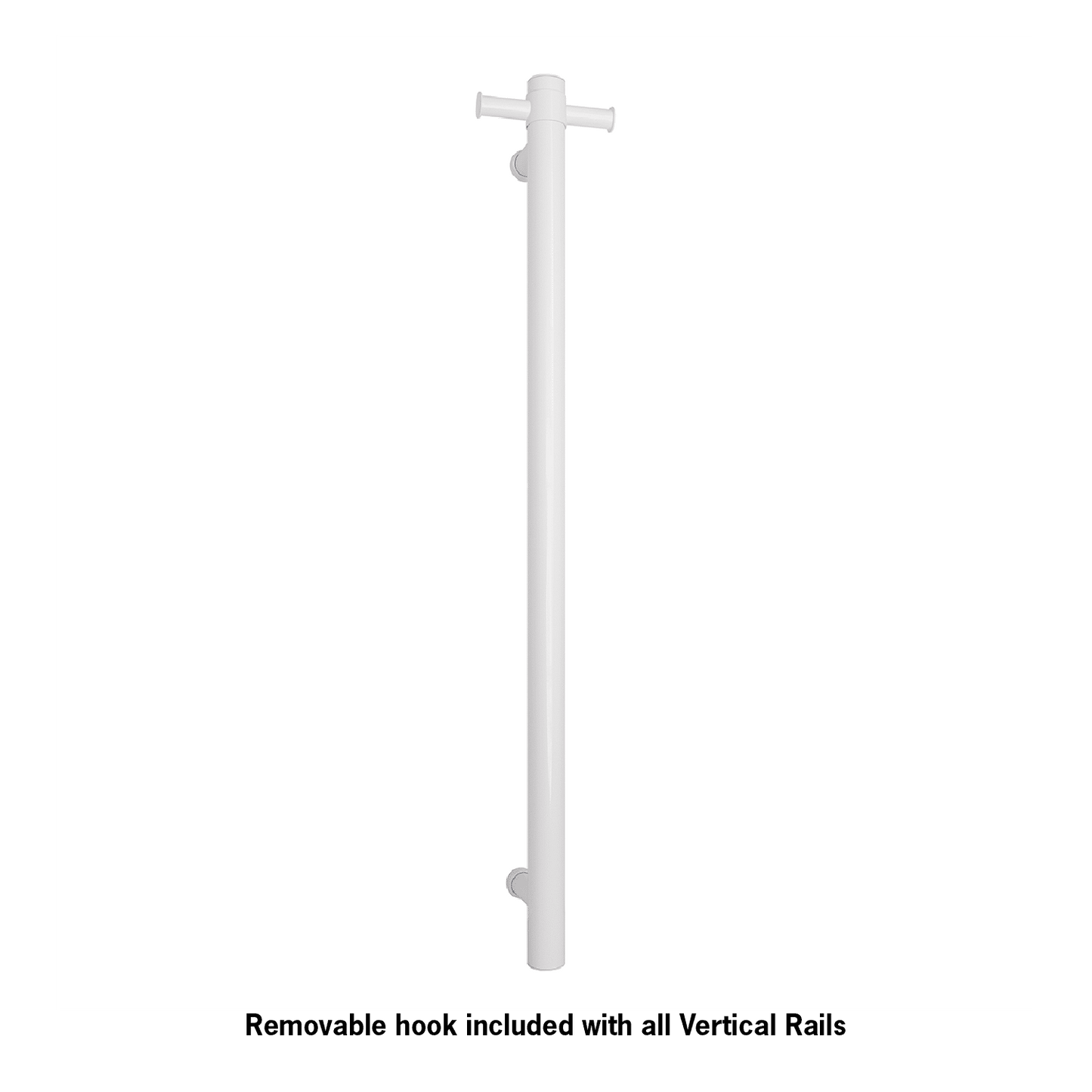 Thermorail Straight/Round 12Volt Vertical Bar 900X142X100Mm 30Watts With Optional Hook - Satin White