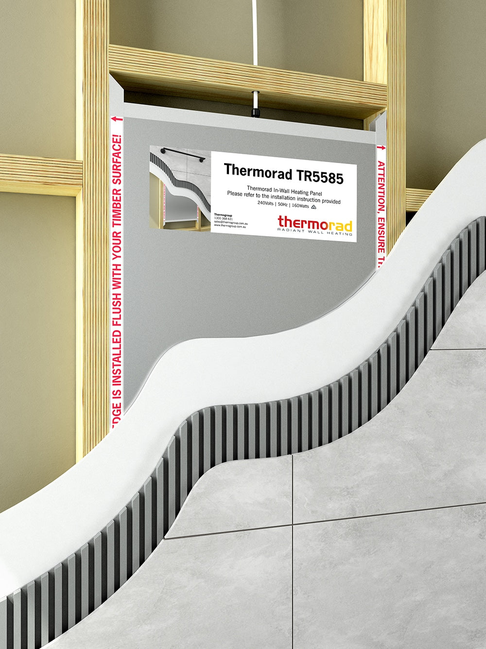 Thermorad Heated Wall Panel - 405x1150mm 160W