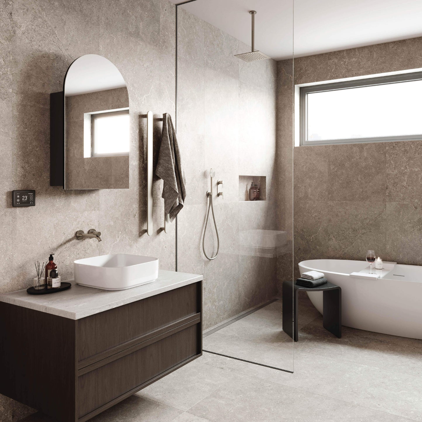 Vienna Arch Black Mirror Cabinet - 500x800x150mm