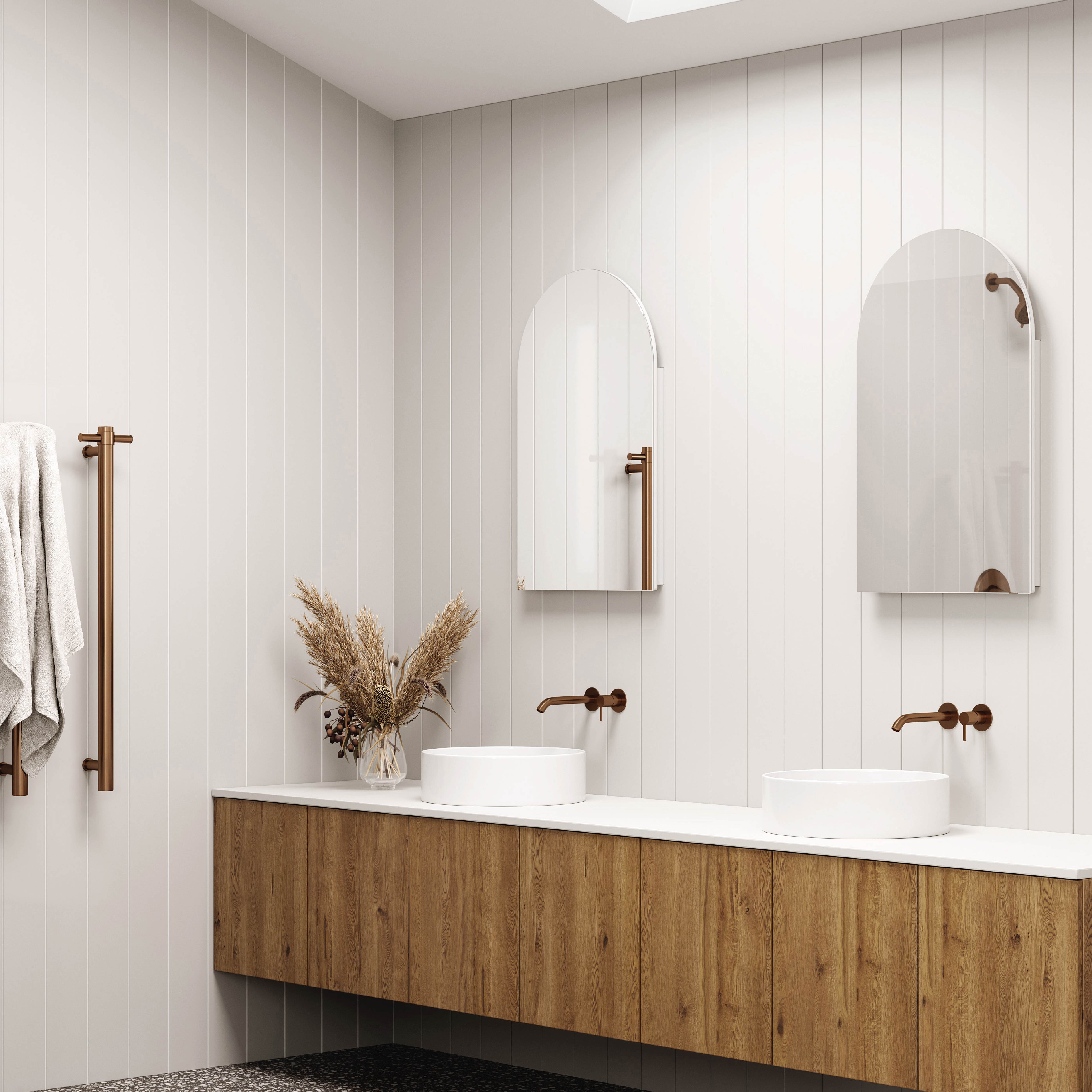 Vienna Arch White Mirror Cabinet - 500x800x150mm