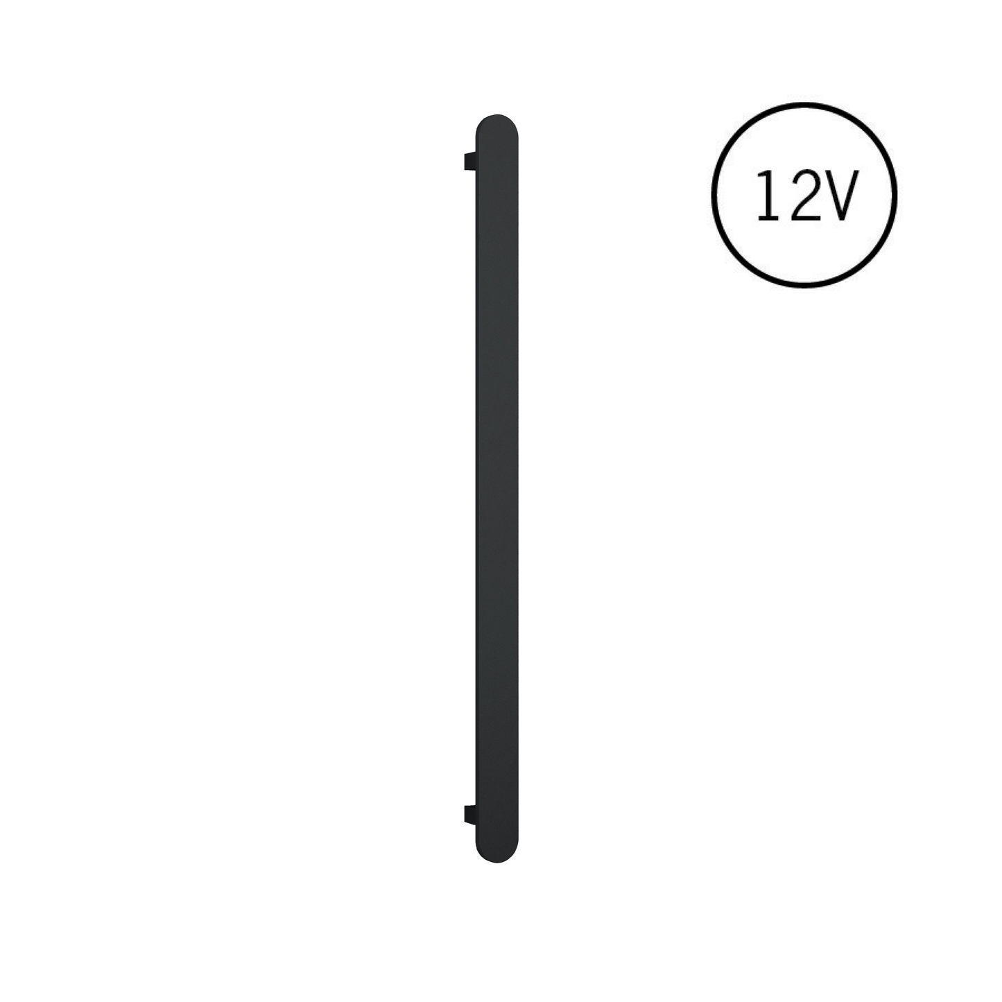 Thermorail Flat/Pill 12Volt Vertical Bar 900x50x50mm 25Watts - Matt Black