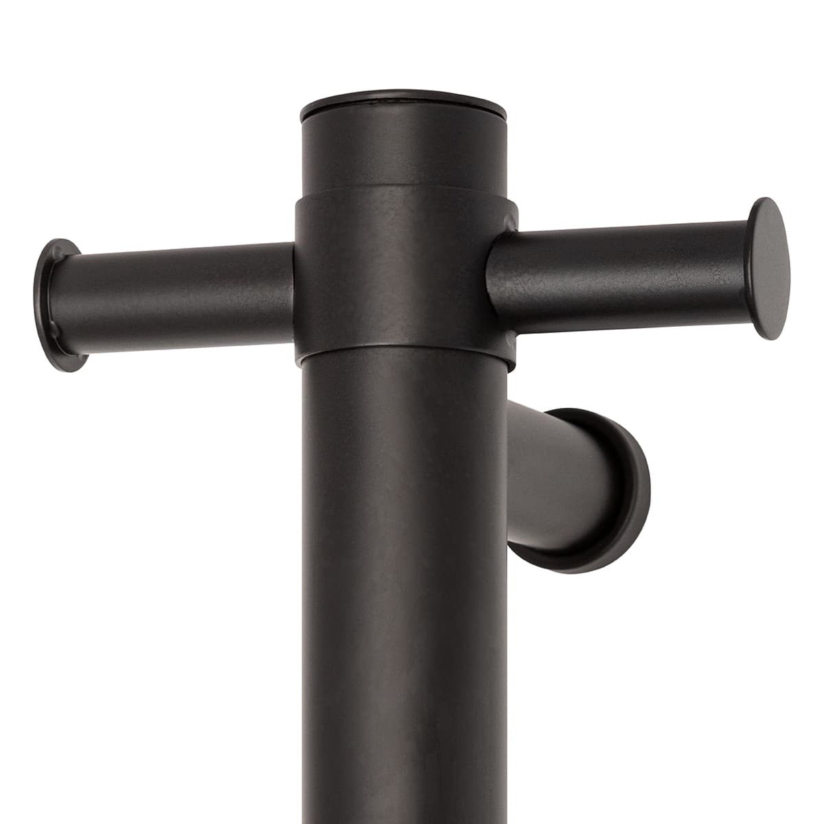 Thermorail Straight/Round 240Volt Vertical Bar 900x142x100mm 22Watt With Optional Hook - Matt Black