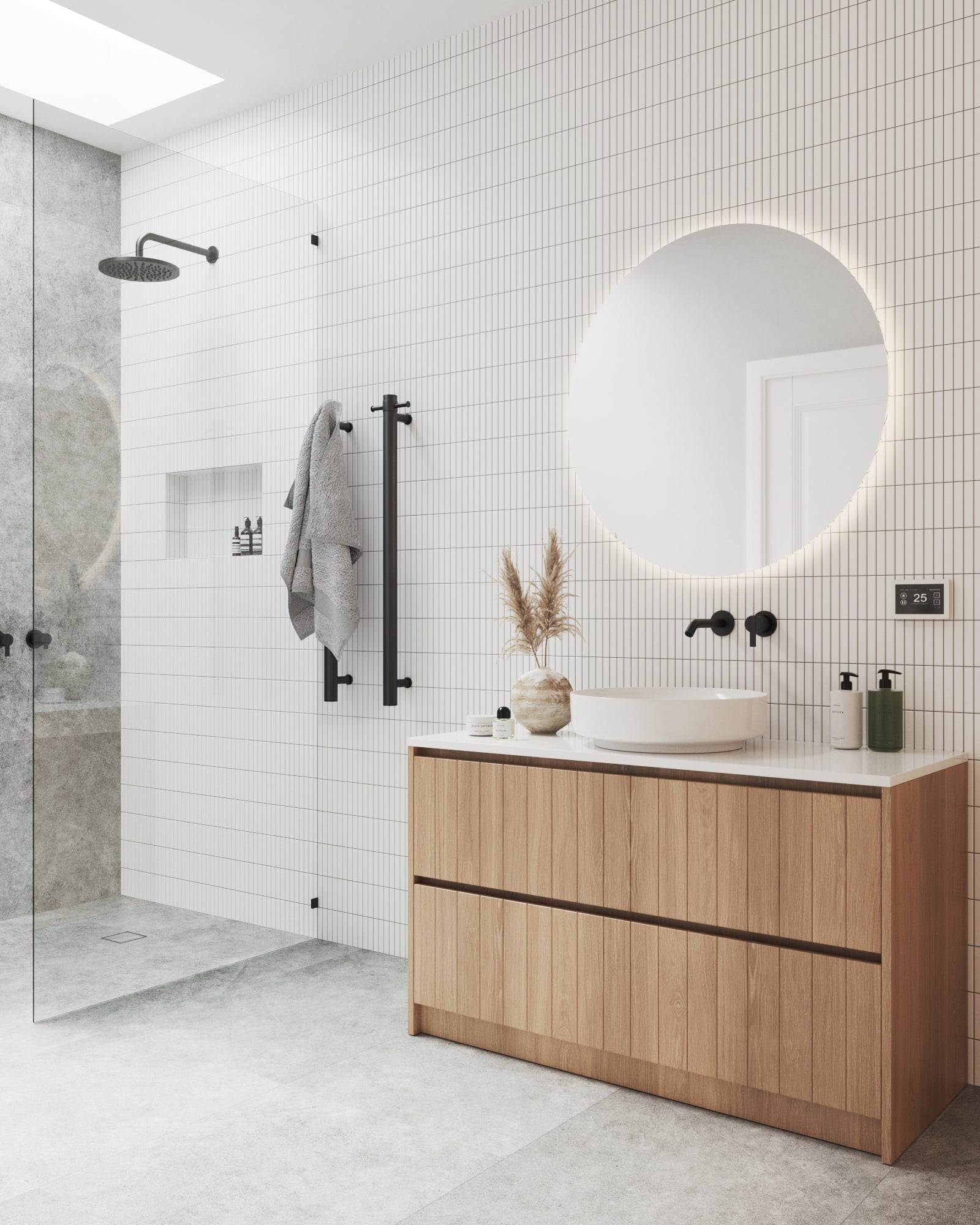 Backlit Round Mirror With Cool Light 600Mmø 37Watts - Includes Mirror Demister