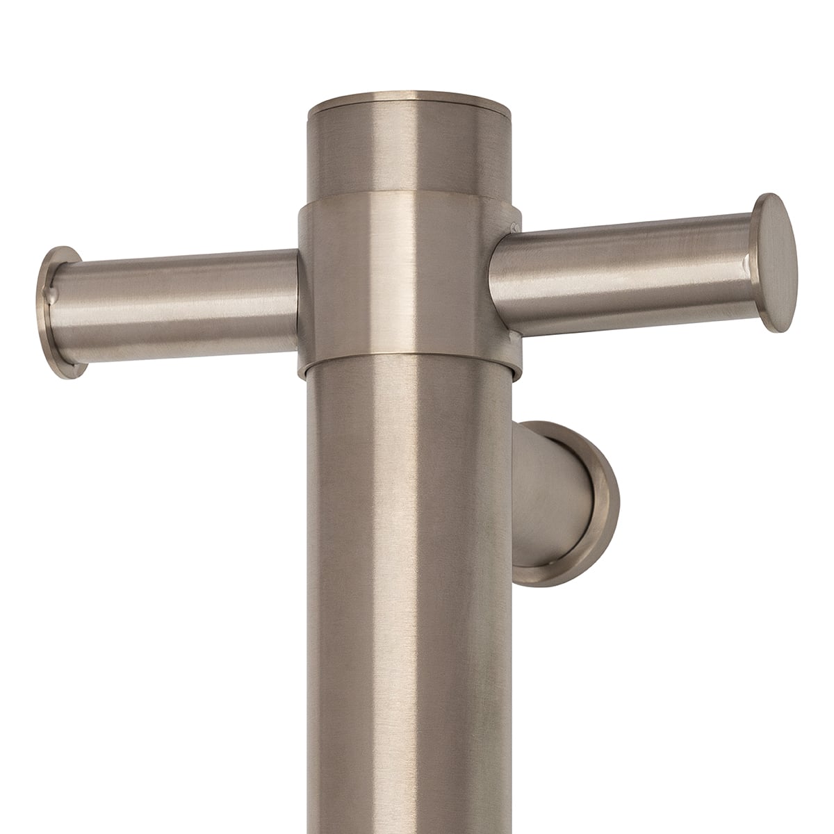Thermorail Straight/Round 12Volt Vertical Bar 900x142x100mm 22Watts With Optional Hook - Brushed Nickel