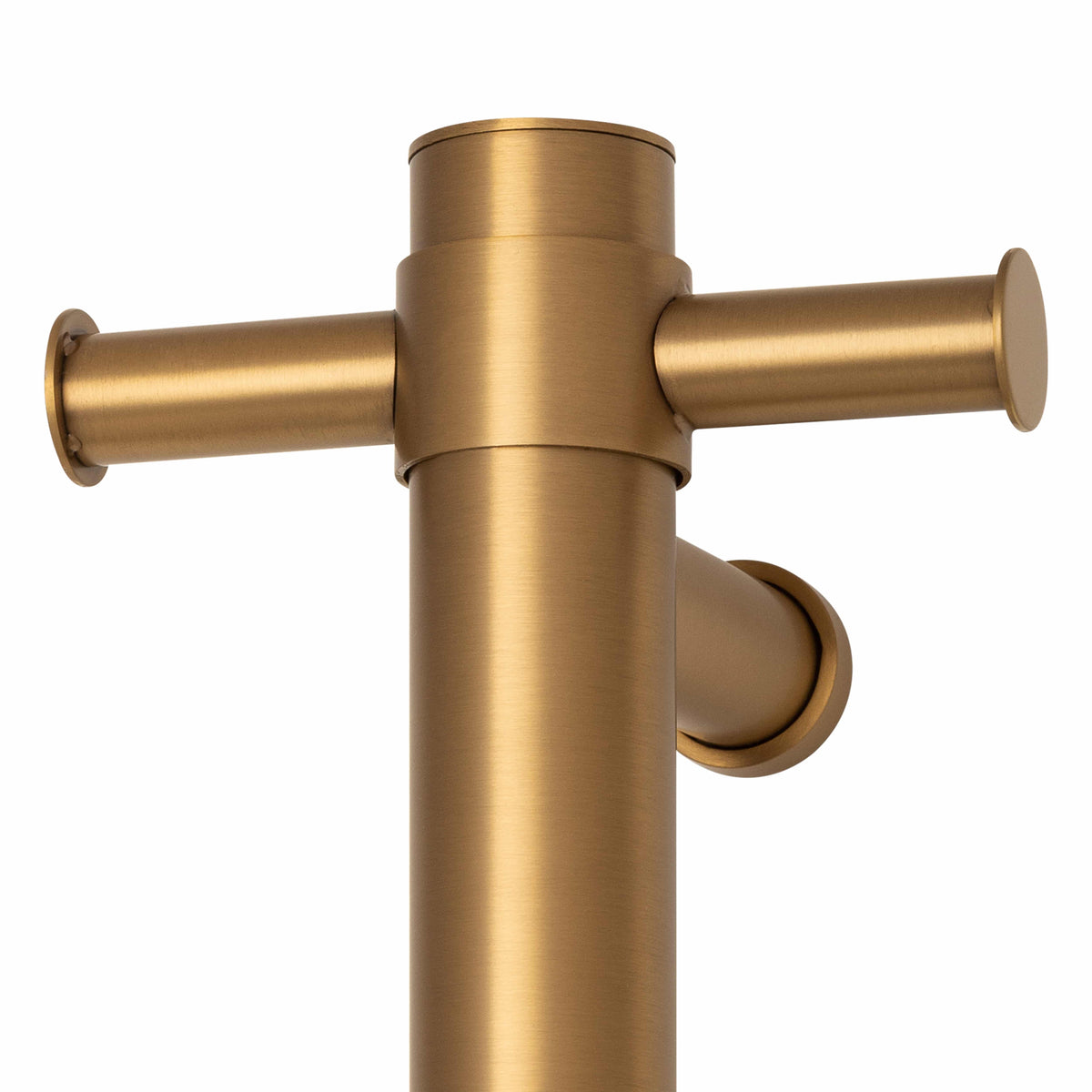 Thermorail Straight/Round 12Volt Vertical Bar 900x142x100mm 22Watts With Optional Hook - Brushed Gold