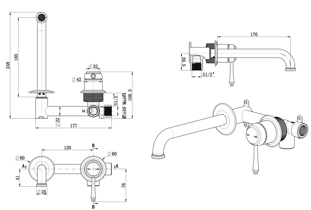 Mica Heritage Gooseneck Sink Mixer