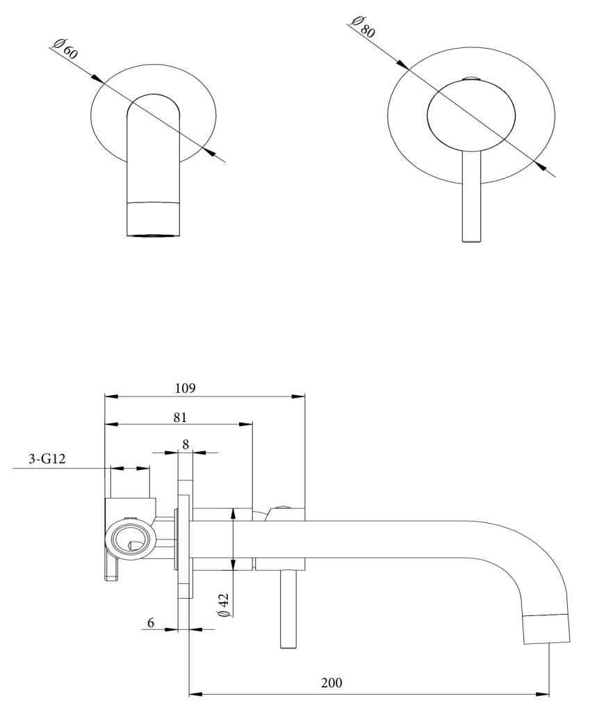 LVB Mica Wall-Spout Combo - Curved  Spout - 2P