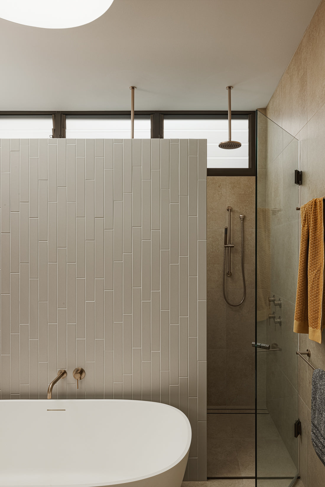 Round Ceiling Shower Arm 300mm - Champagne