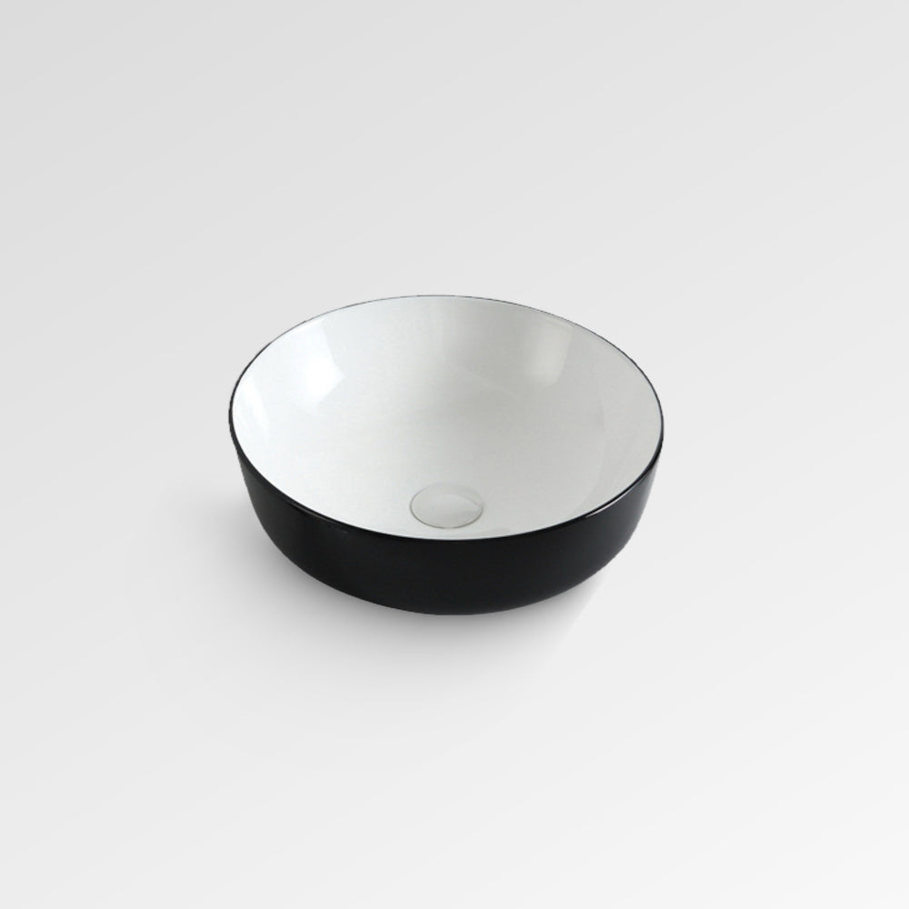 NIRVANA Round Above Counter Basin 410mm Black/White