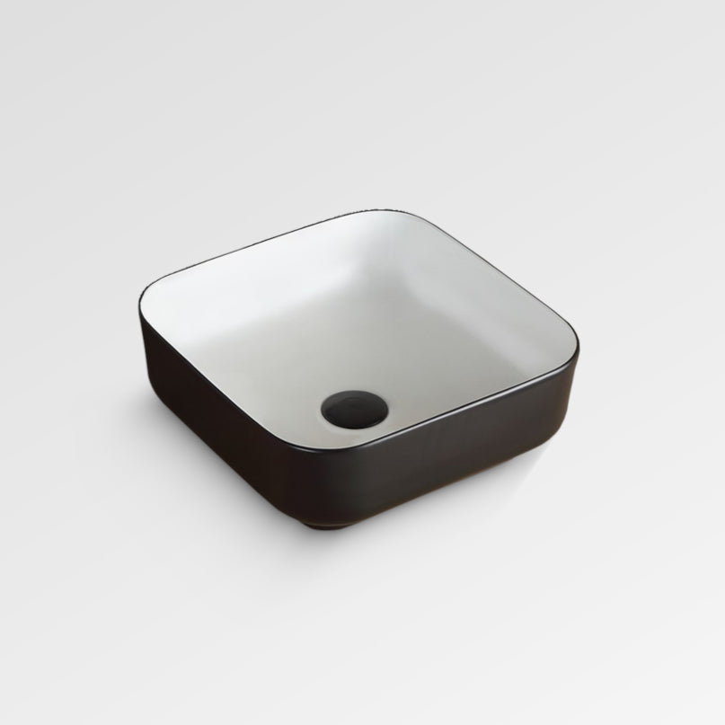 NIRVANA Square Above Counter Basin 390mm Black/White