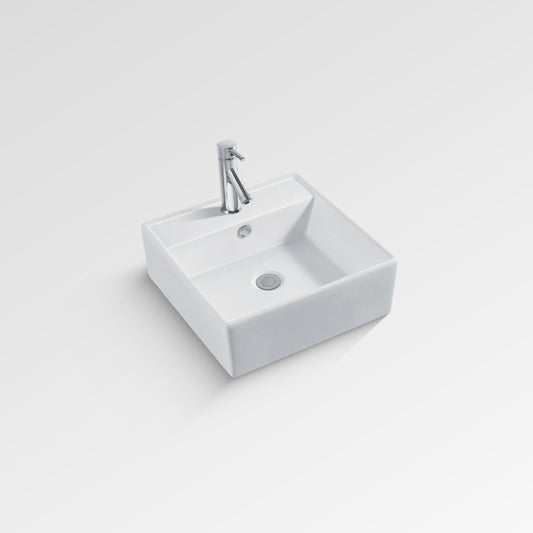 NAUTICA Square Wall Basin 1TH 465mm
