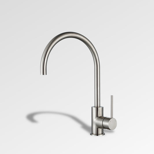 NIRVANA Goose Neck Kitchen Mixer Brushed Nickel