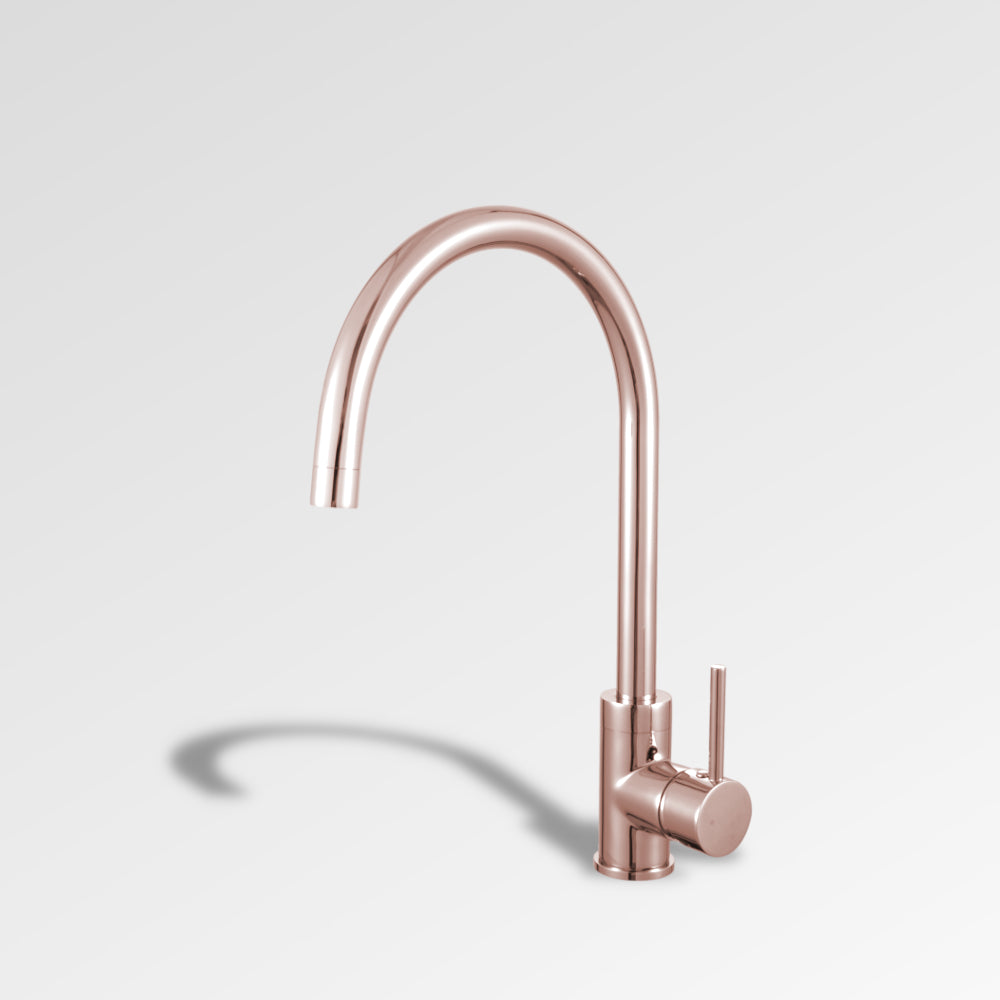 NIRVANA Goose Neck Kitchen Mixer Light Rose Gold