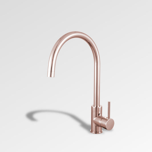 NIRVANA Goose Neck Kitchen Mixer Light Rose Gold