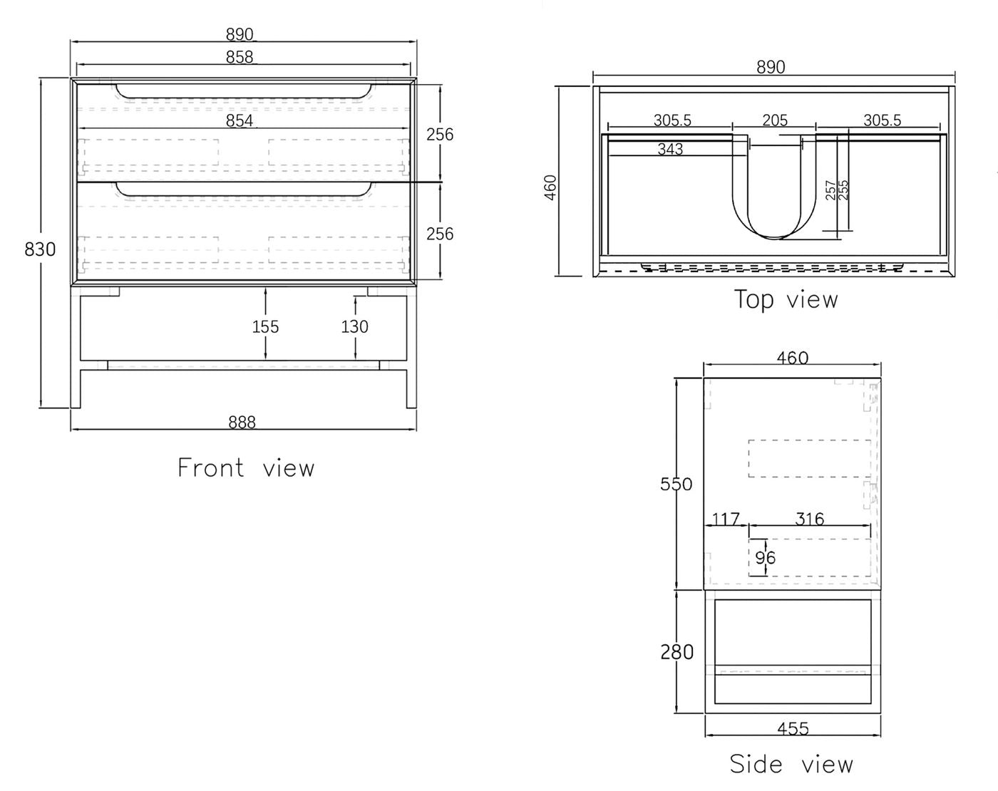 Leg Byron 900X450 Natural Oak