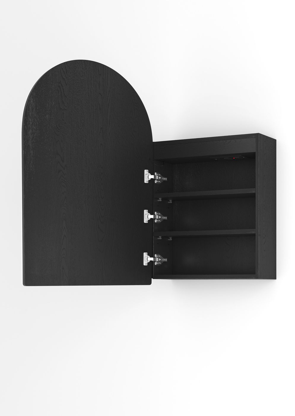 LED Archie Shaving Cabinet Black Oak
