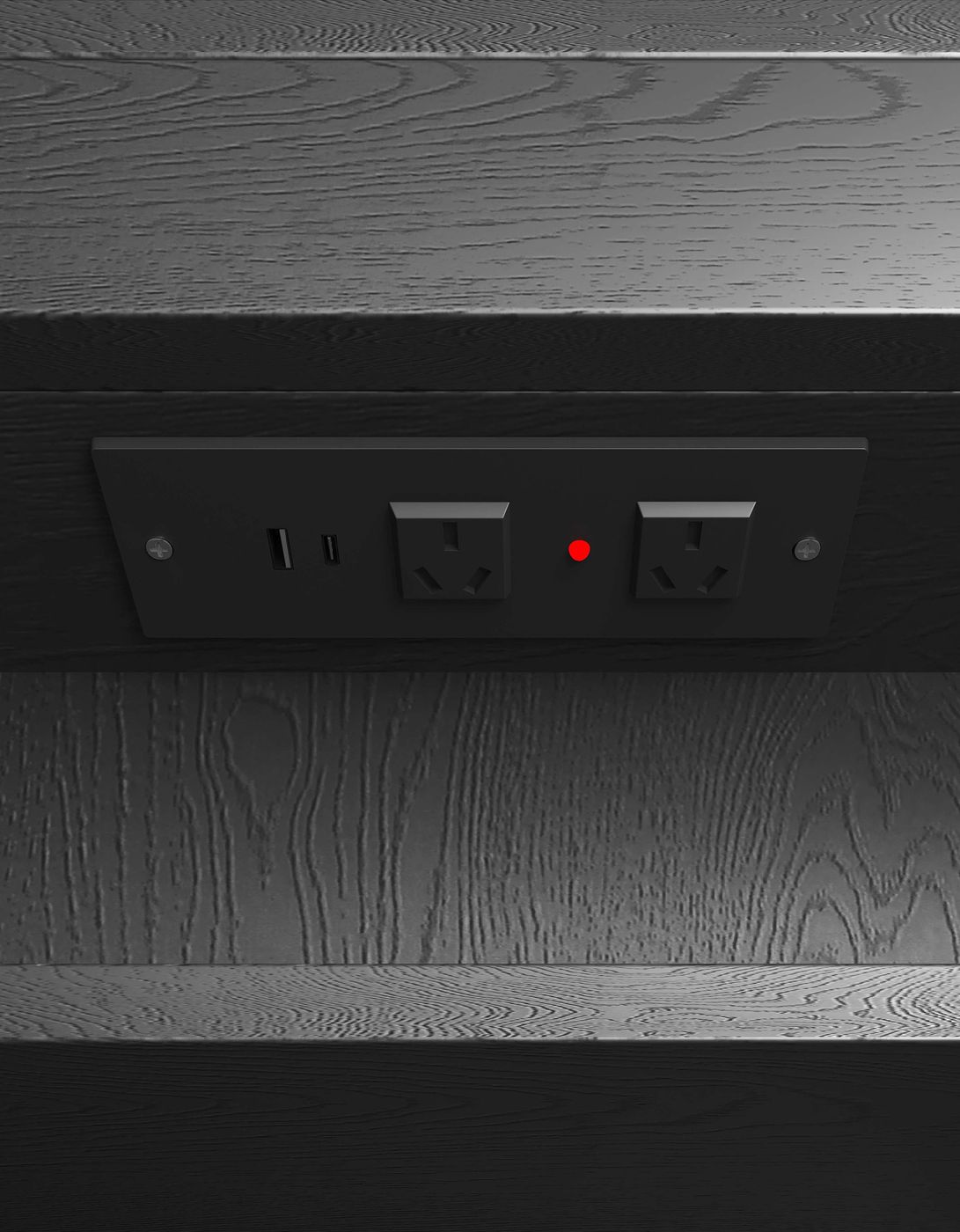 LED Newport Soft Square Shaving Cabinet Black Oak