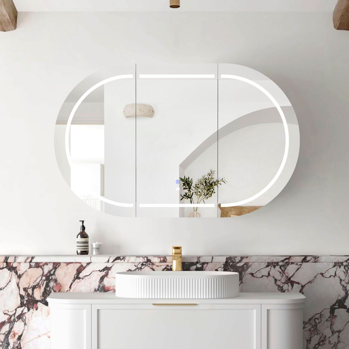 LED BONDI 1200x750 Shaving Cabinet Matte White