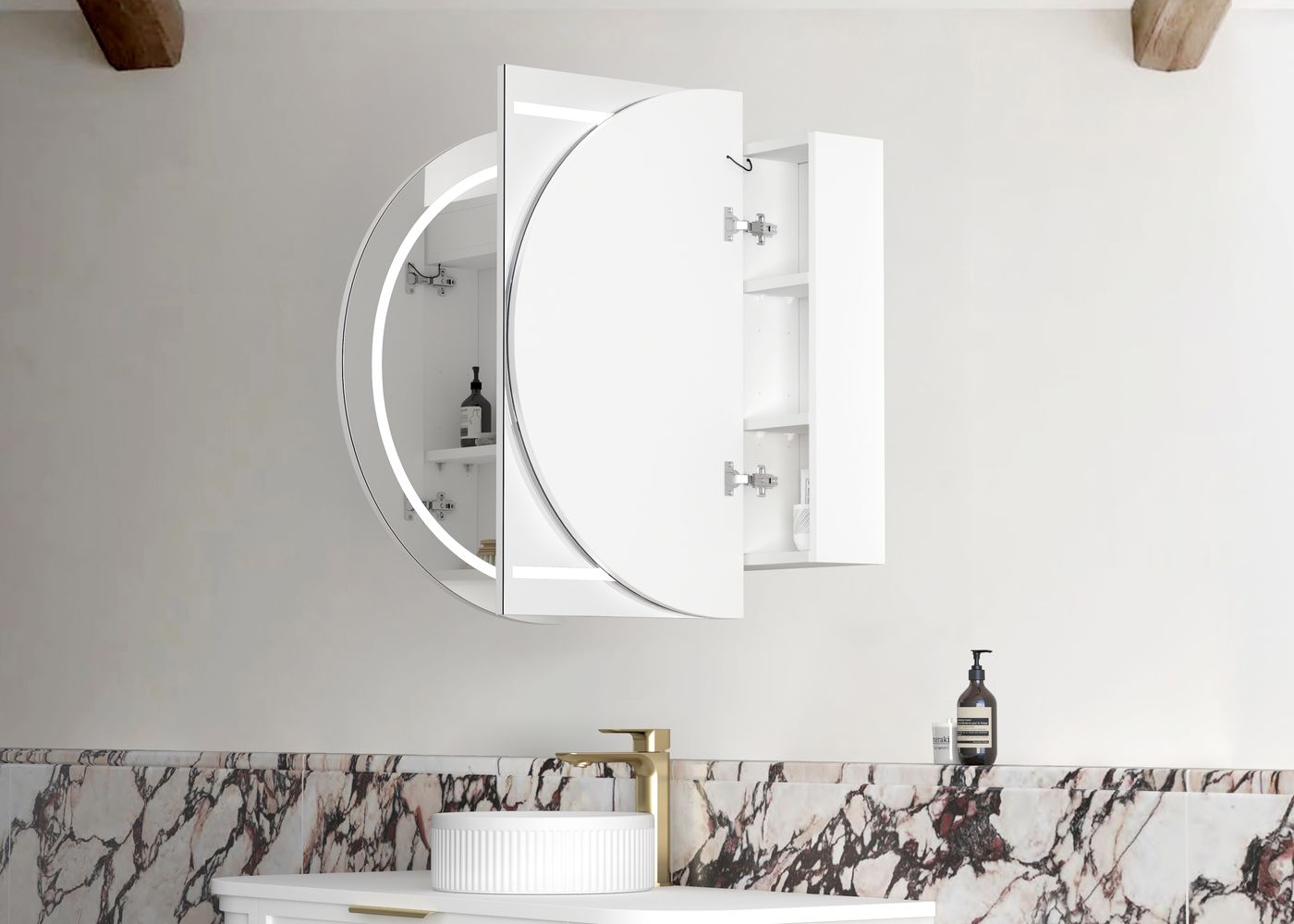 LED BONDI 1200x750 Shaving Cabinet Matte White
