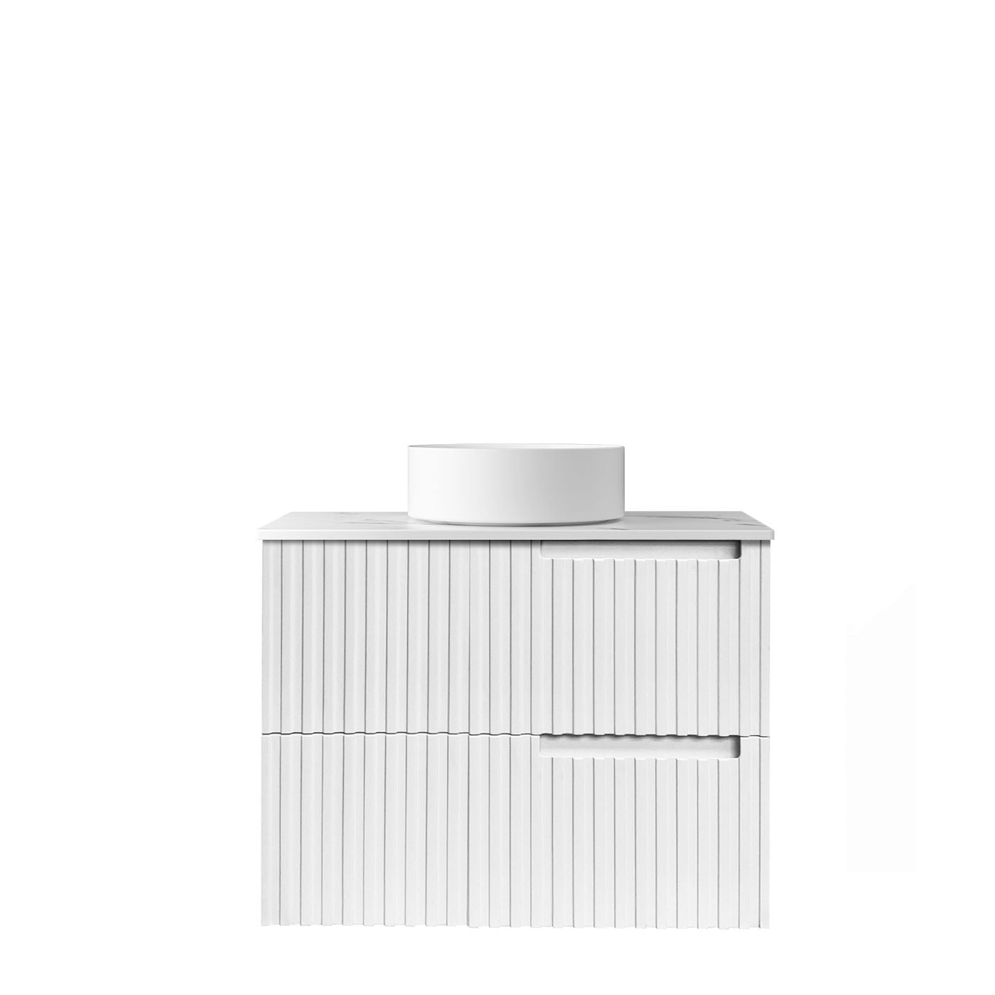 Noosa 750mm Satin White Wall Hung Vanity with Ceramic Top
