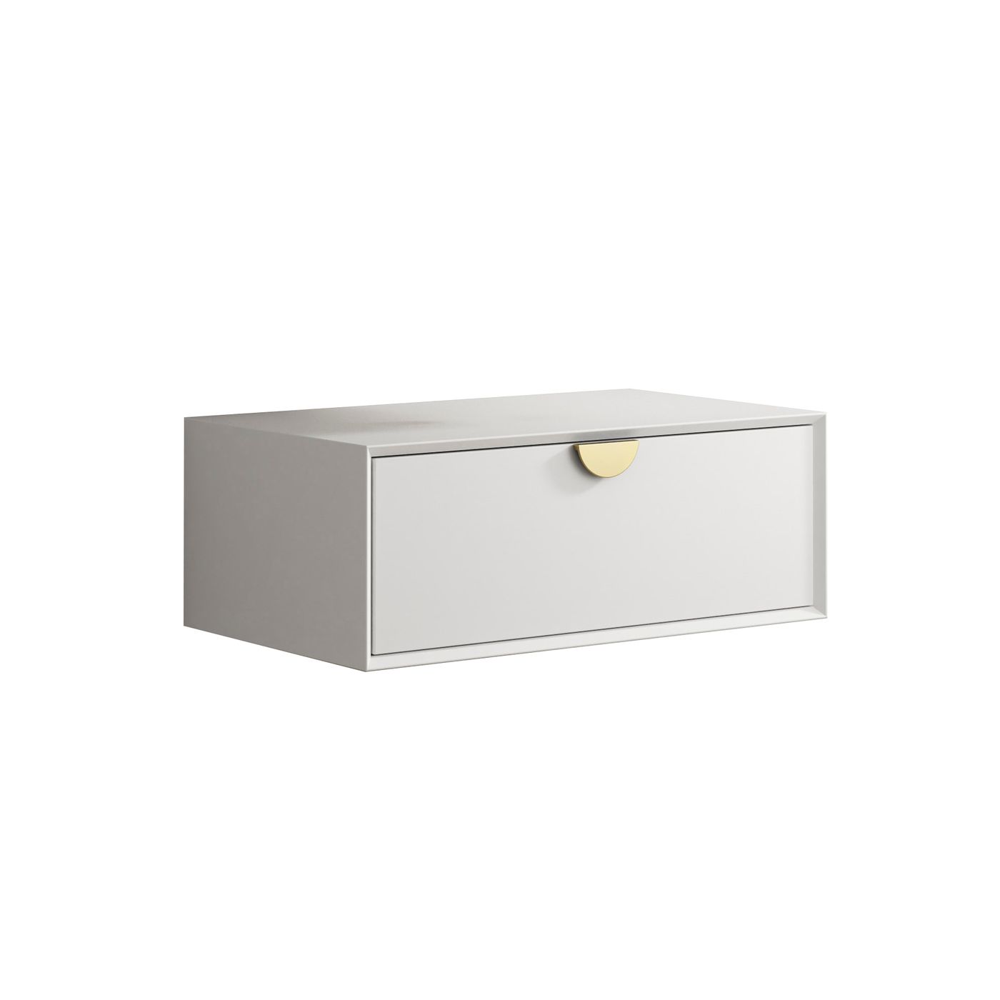 Moonlight Wall Hung Cabinet 700 White (Gold Handle)
