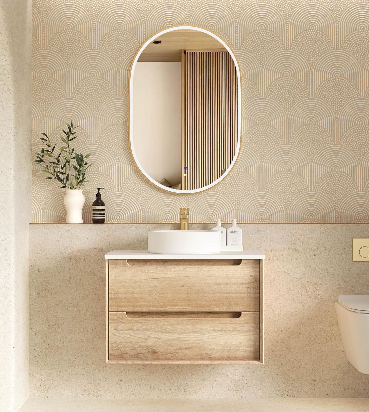 Byron 750mm Natural Oak Wall Hung Cabinet Only
