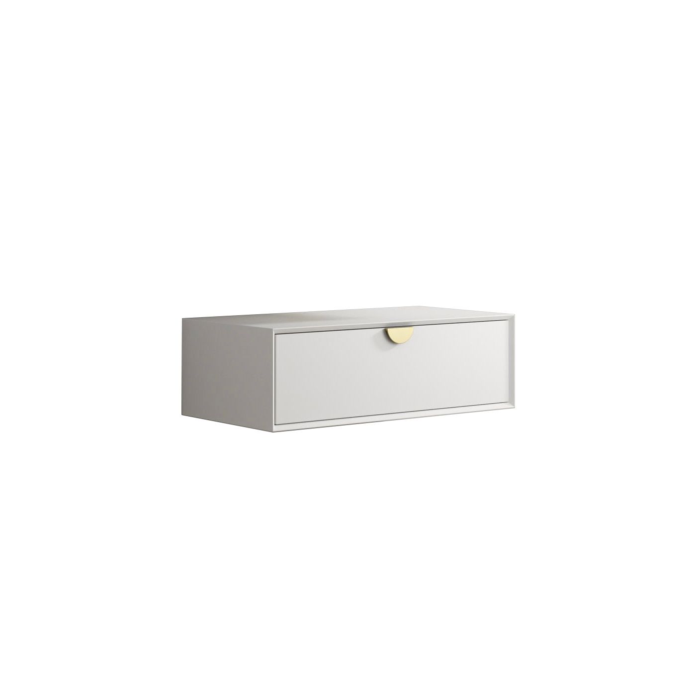 Moonlight Wall Hung Cabinet 900 White (Gold Handle)
