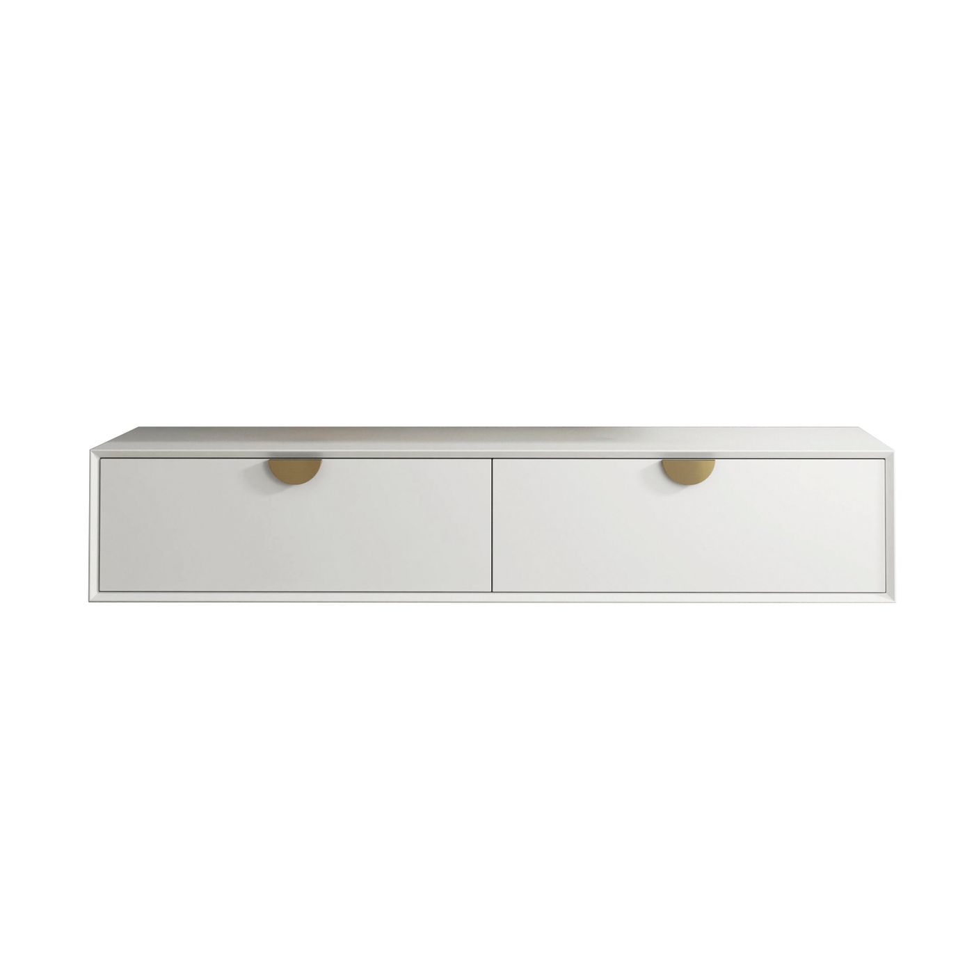 Moonlight Wall Hung Cabinet 1500 White (Gold Handle)