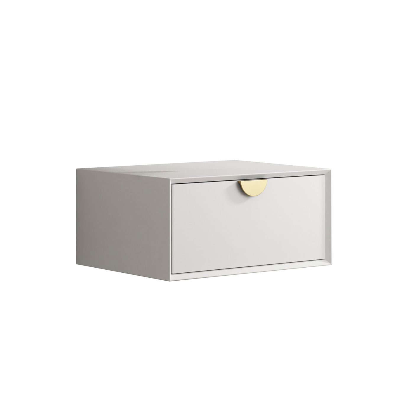 Moonlight Wall Hung Cabinet 600 White (Gold Handle)