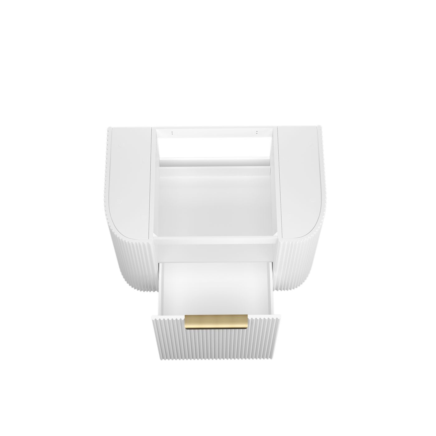 Bondi 750mm Satin White Fluted Wall Hung Curve Cabinet Only