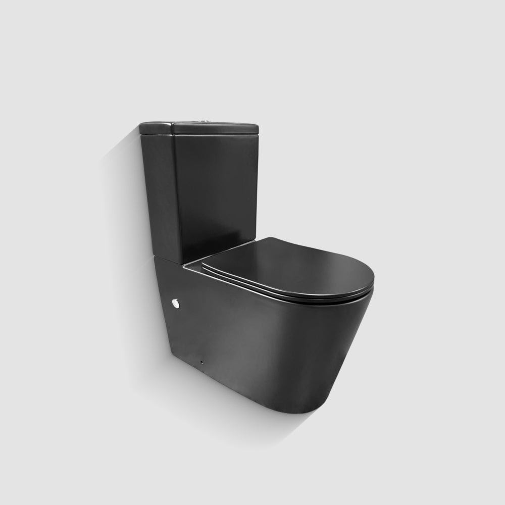 KOVA Rimless Tornado Flush BTW Toilet Suite Matte Black