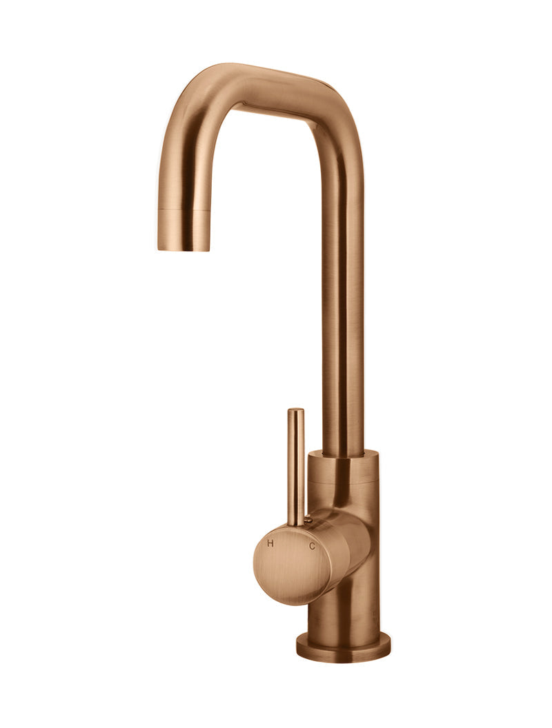 Round Kitchen Mixer Tap - Lustre Bronze