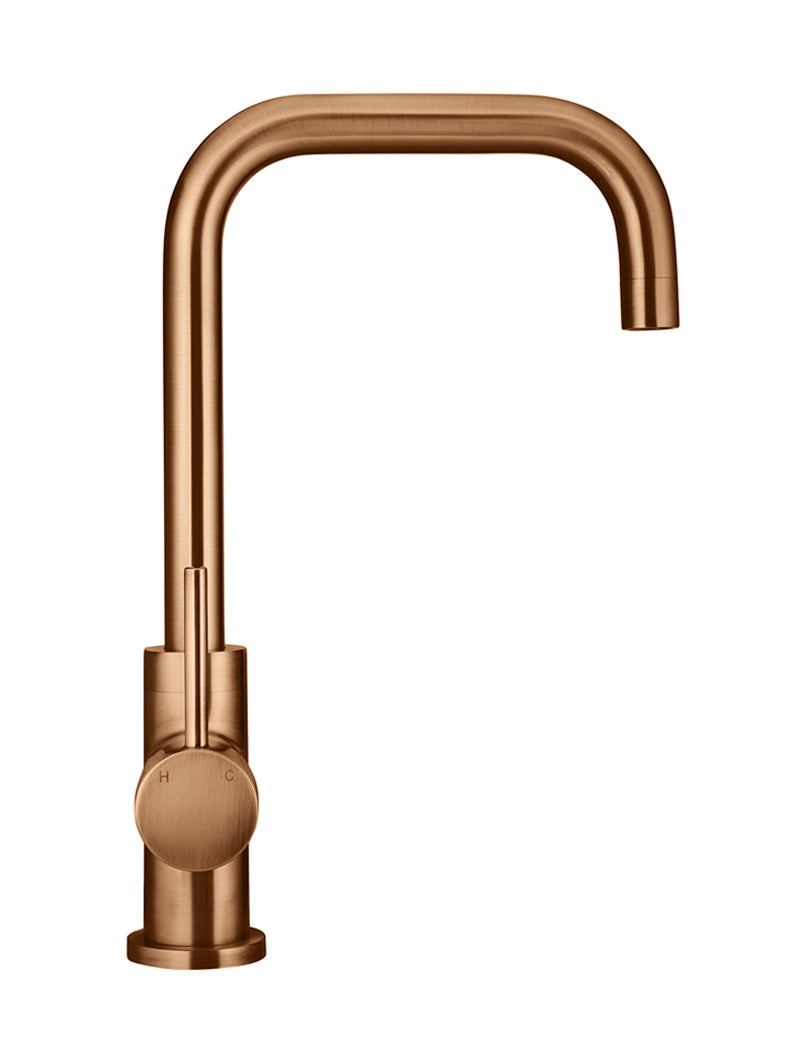 Round Kitchen Mixer Tap - Lustre Bronze