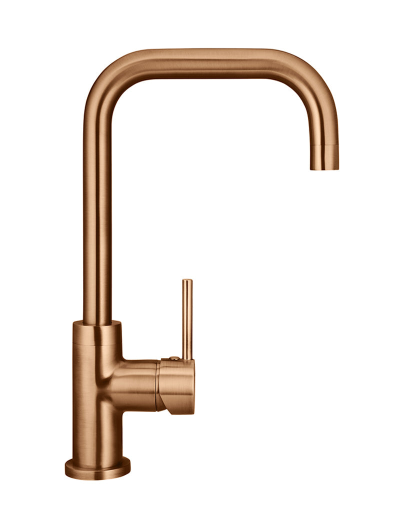Round Kitchen Mixer Tap - Lustre Bronze