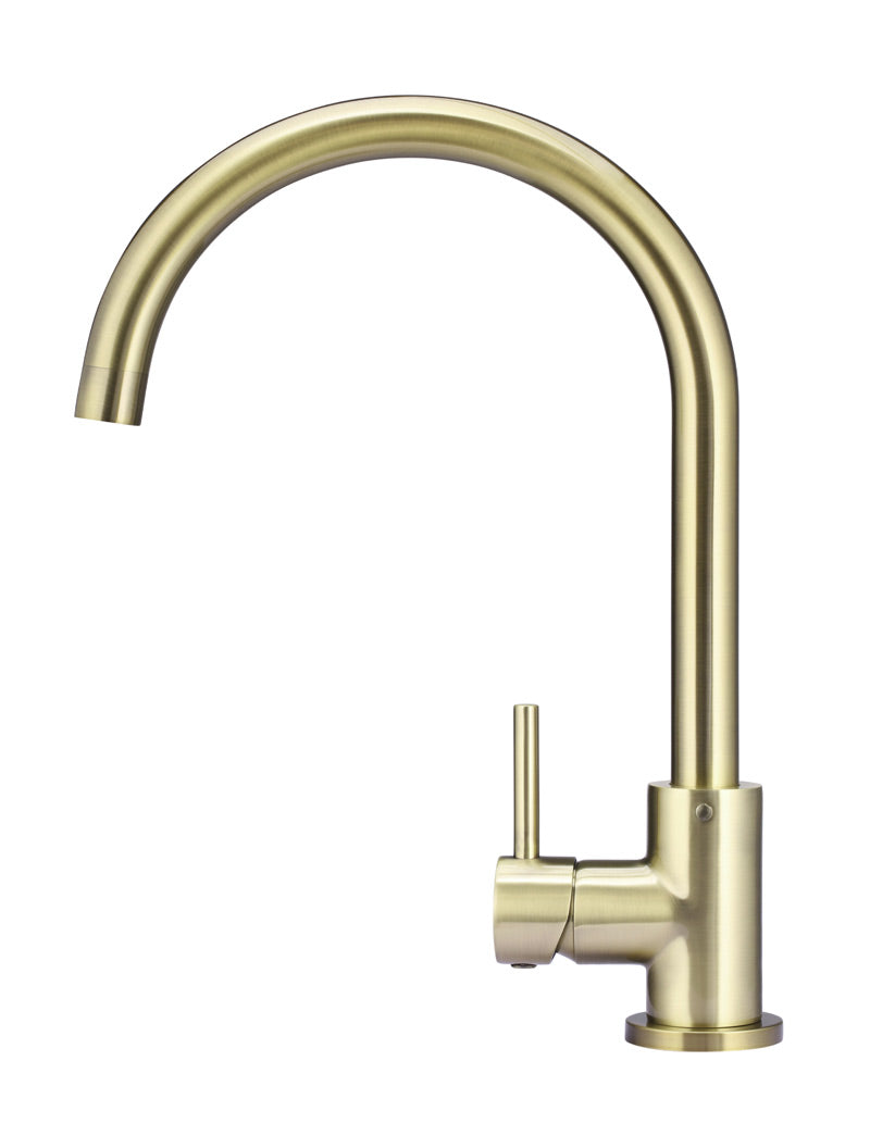 Round Gooseneck Kitchen Mixer Tap - PVD Tiger Bronze