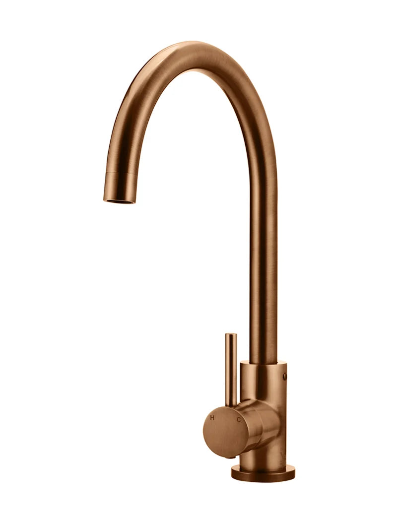Meir Round Gooseneck Kitchen Mixer Tap
