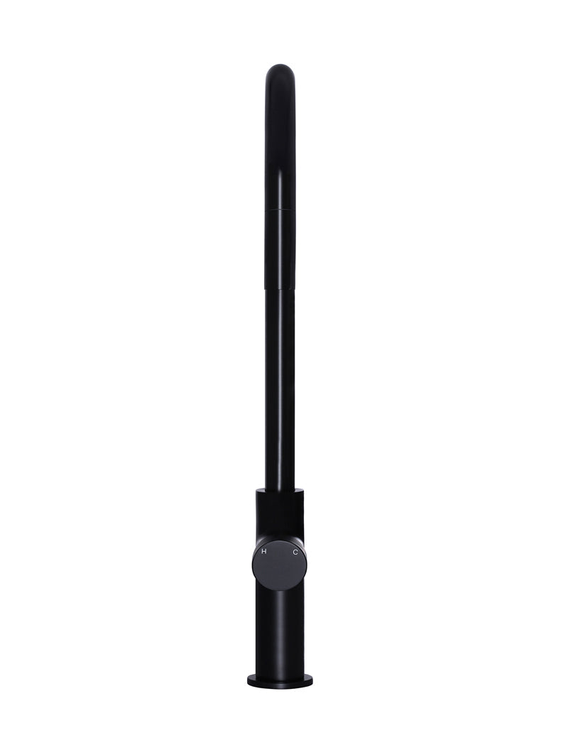 Round Pinless Piccola Pull Out Kitchen Mixer Tap - Matte Black