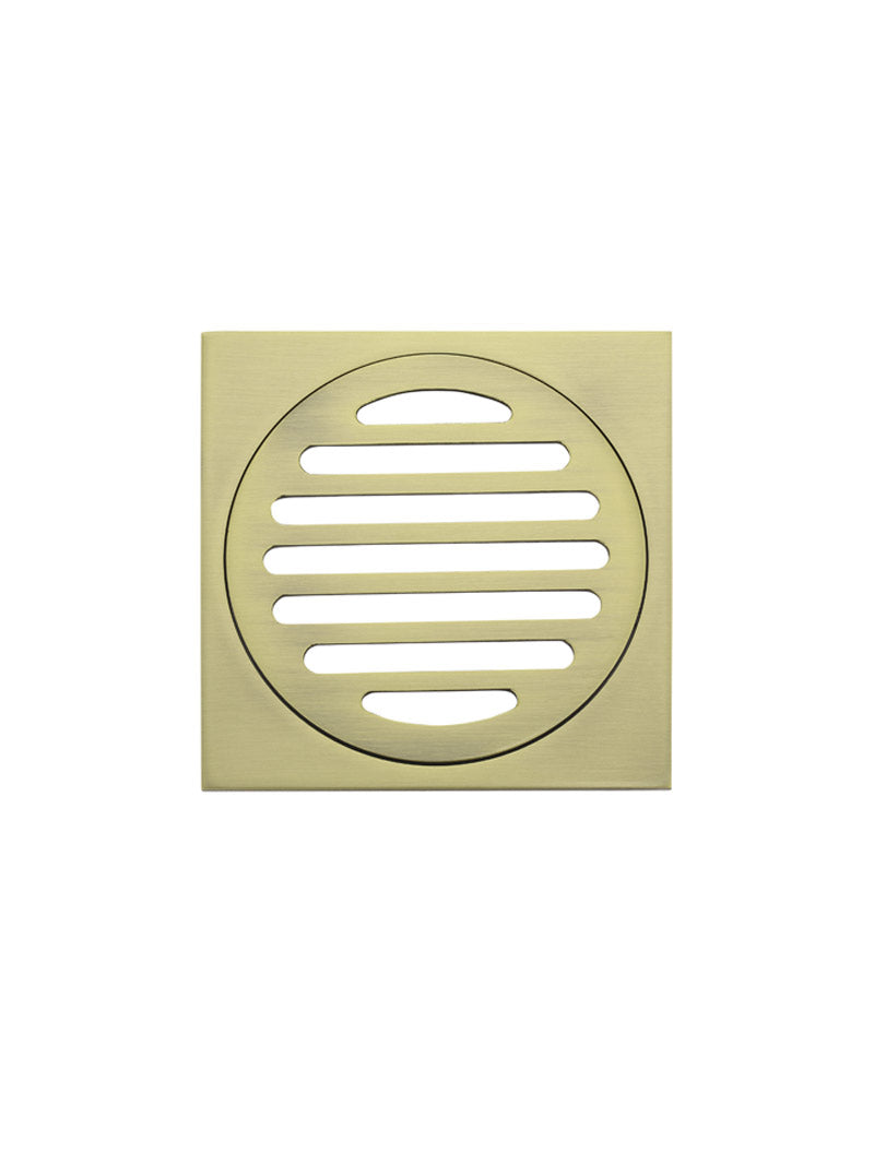 Square Floor Grate Shower Drain 100mm outlet - PVD Tiger Bronze