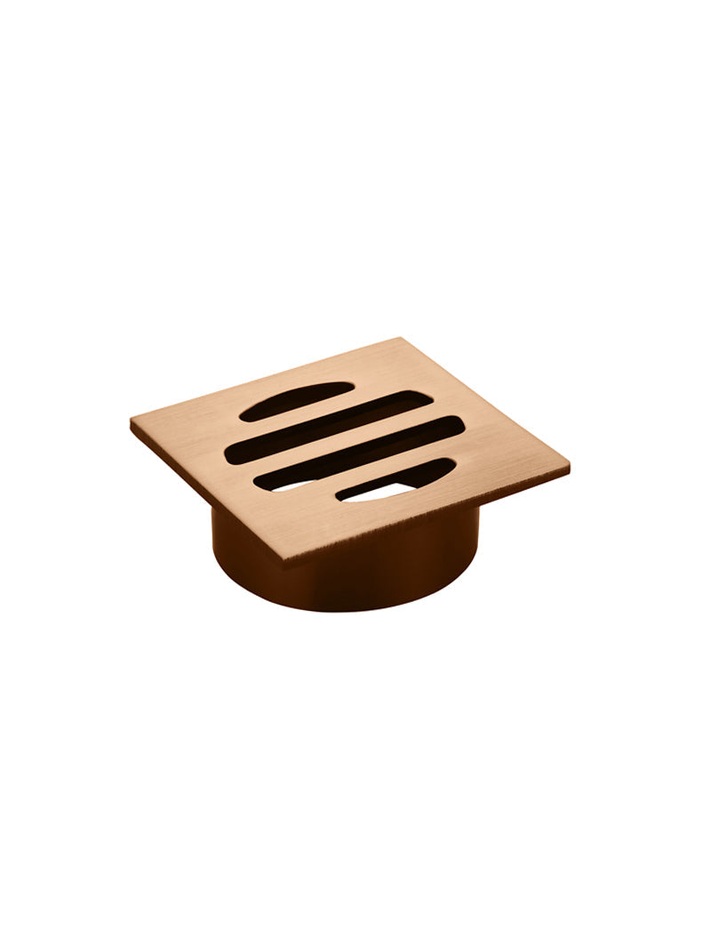 Square Floor Grate Shower Drain 50mm outlet - Lustre Bronze