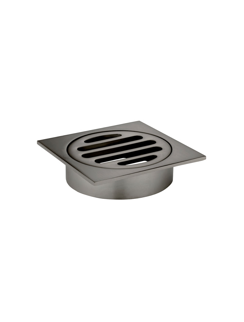 Square Floor Grate Shower Drain 80mm outlet - Shadow Gunmetal