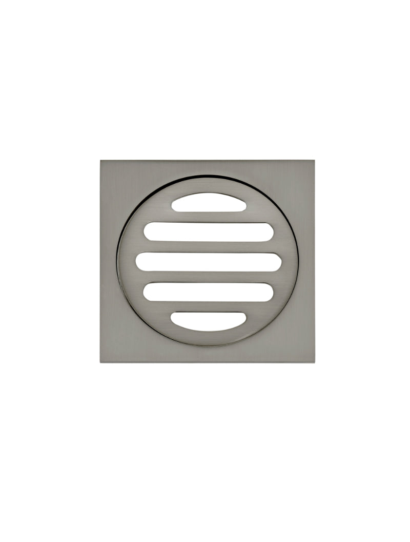 Square Floor Grate Shower Drain 80mm outlet - Shadow Gunmetal
