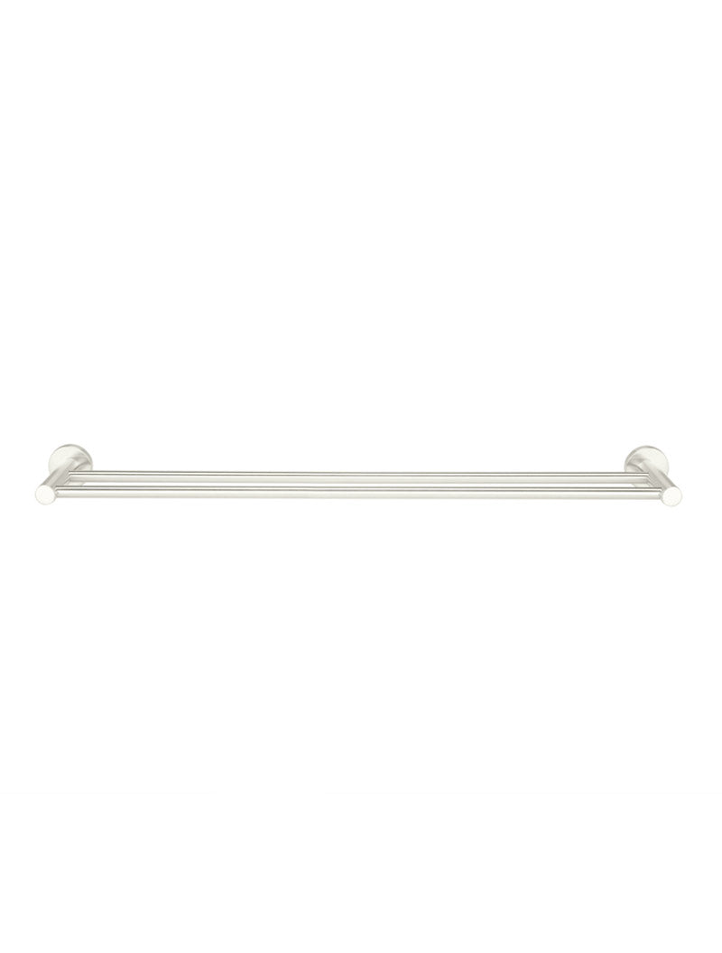 Round Double Towel Rail 600mm - PVD Brushed Nickel