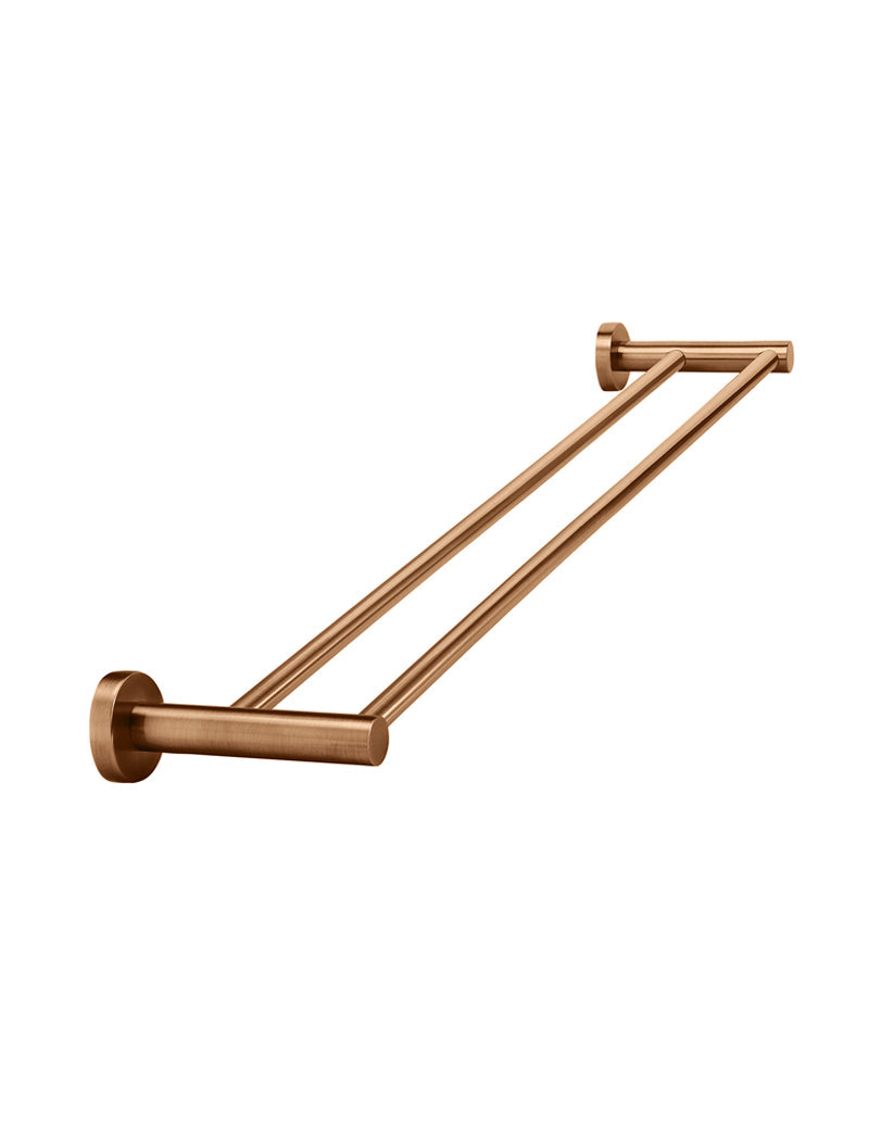 Round Double Towel Rail 600mm - Lustre Bronze